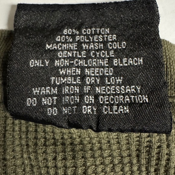 Southpole‎ XXL Mens Olive Green V Neck Long Sleeve Waffle Knit T Shirt Top - Picture 7 of 7